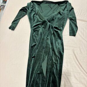 Zara Green Velvet Dress